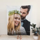 Forever White Script Foto Overlay Hochzeit Fleecedecke