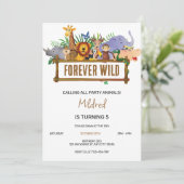 Forever Wild Birthday Einladung (Stehend Vorderseite)
