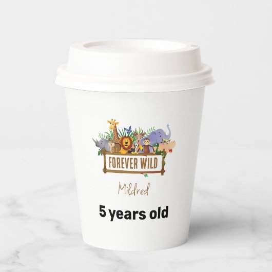 Forever Wild Birthday Paper Cups Pappbecher (Vorderseite)