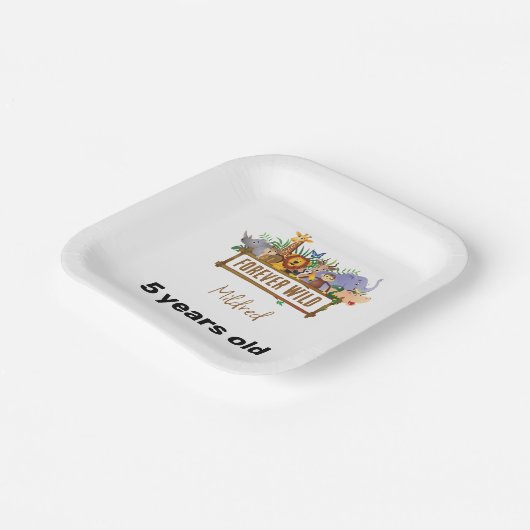 Forever Wild Birthday Paper Plate Pappteller (Gewinkelt)