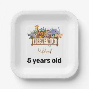 Forever Wild Birthday Paper Plate Pappteller
