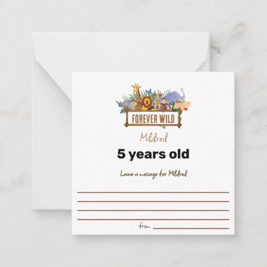 Forever Wild Birthday wünscht Note Card Mitteilungskarte (Vorderseite)