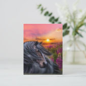 Forever Wild Black Horse Postkarte (Stehend Vorderseite)