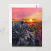 Forever Wild Black Horse Postkarte (Vorne/Hinten)
