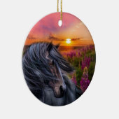 Forever Wild Black Horse Stallion Keramikornament (Rechts)