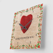 Forever with you quadratische wanduhr (Winkel)