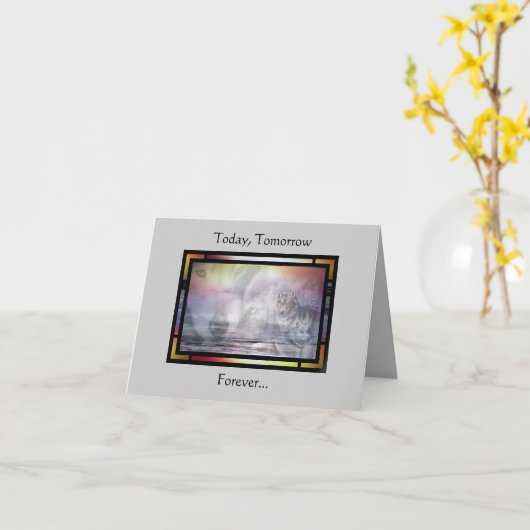 Forever Wolves Karte (Gelbe Blume)