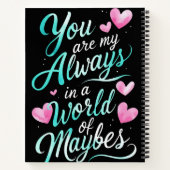 Forever Words" Romantischer Zitat Notizblock (Rückseite)