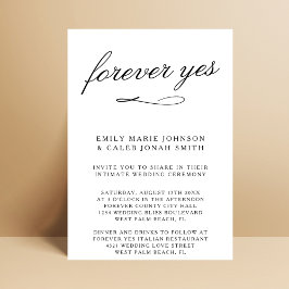 Forever Yes Romantic Intimate Courthouse Hochzeit Einladung