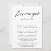 Forever Yes Romantic Intimate Courthouse Hochzeit Einladung (Vorderseite)