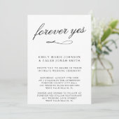 Forever Yes Romantic Intimate Courthouse Hochzeit Einladung (Stehend Vorderseite)