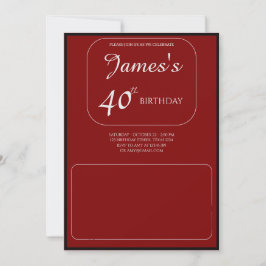 "Forever Young" 40. Geburtstag Einladung für James