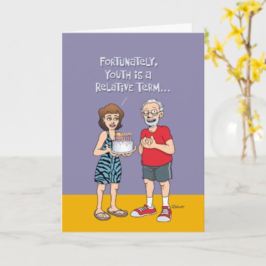 "Forever Young" 65. Geburtstag Karte (Gelbe Blume)