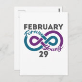 Forever Young Leap Year Birthday Leapling Postkarte (Vorne/Hinten)