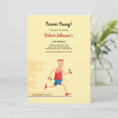 Forever Young Senior Citizen Geburtstag Einladung (Stehend Vorderseite)