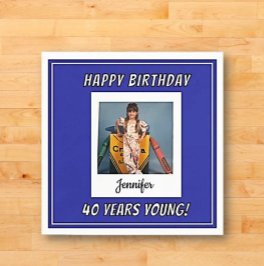 Forever Young Vintag Foto Geburtstag Serviette