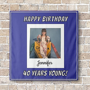 Forever Young Vintag Foto Geburtstag Wandteppich