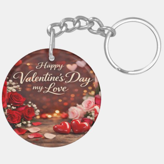 'Forever Your Valentine' Acrylic Keychain Schlüsselanhänger (Rückseite komplett)