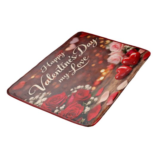 'Forever Your Valentine' Bath Mat Badematte (Schrägansicht)