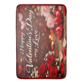 'Forever Your Valentine' Bath Mat Badematte (Vorderseite Vertikal)