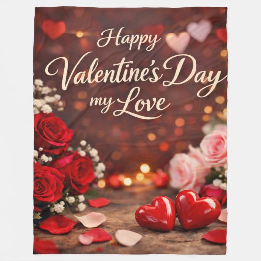'Forever Your Valentine' Fleece Blanket (Vorderseite)