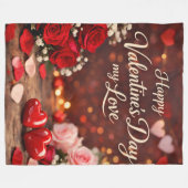 'Forever Your Valentine' Fleece Blanket (Vorderseite (Horizontal))