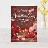 'Forever Your Valentine' Folded Greeting Card Karte (Gelbe Blume)