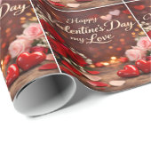 'Forever Your Valentine' Geschenkpapier (Rolleneckpunkt)