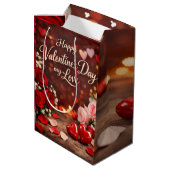'Forever Your Valentine' Gift Bag Mittlere Geschenktüte (Rückseite Schrägansicht)