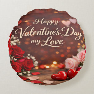 'Forever Your Valentine' Rundkissen Rundes Kissen