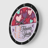 Forever Yours Love Heart Große Wanduhr (Winkel)