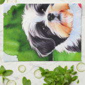 Forever Yours Shih Tzu Watercolor Geschirrtuch (Gefaltet)