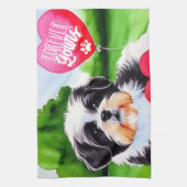 Forever Yours Shih Tzu Watercolor Geschirrtuch (Vertikal)