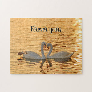 "Forever Yours" Swan Couple bei Sunset Fotografie Puzzle