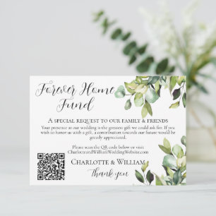 Forever Zuhause Fund QR Code Elegante grüne Botani Begleitkarte