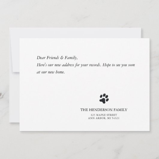 Forever Zuhause Funny New Address Moving Card (Rückseite)