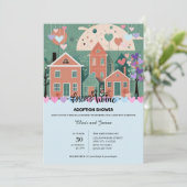 Forever Zuhause Pastel Hearts Adoption Foster Show Einladung (Stehend Vorderseite)