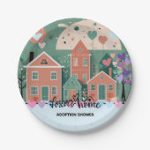 Forever Zuhause Pastel Hearts Adoption Foster Show Pappteller (Vorderseite)