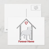 Forever Zuhause White Pitbull Logo Postkarte (Vorne/Hinten)