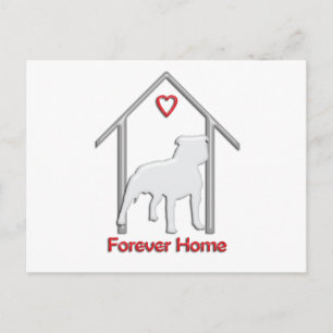 Forever Zuhause White Pitbull Logo Postkarte