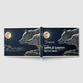 "Forever" Zwei Wölfe und Vollmond Gästebuch (Voll)
