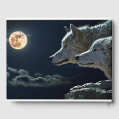 "Forever" Zwei Wölfe und Vollmond Gästebuch (Rückseite)