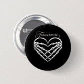 Forevermore Skeleton Hands Herz Gotische Romance Button (Vorne & Hinten)