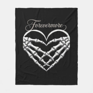 Forevermore Skeleton Hands Herz Gotische Romance Fleecedecke