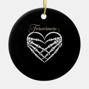 Forevermore Skeleton Hands Herz Gotische Romance Keramik Ornament