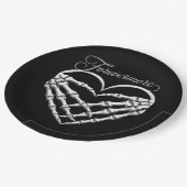 Forevermore Skeleton Hands Herz Gotische Romance Pappteller (Schrägansicht)