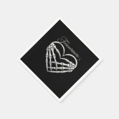 Forevermore Skeleton Hands Herz Gotische Romance Serviette (Ecke)