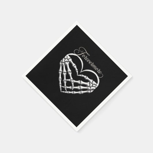 Forevermore Skeleton Hands Herz Gotische Romance Serviette (Ecke)