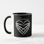 Forevermore Skeleton Hands Herz Gotische Romance Tasse (Links)