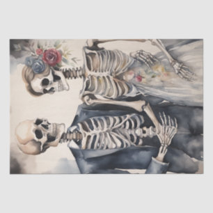 Forevermore: Skeleton Verheiratet Couple Decoupage Seidenpapier